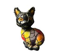 Glow Stained Glass Cat Lamp, Retro Resin Tabletop Luminous Cat Lamp,3D Cute Pet Led Night Light for Pet Lovers,for Bedroom Kids' Room Warm Animal Stained Glass Night Light, Home Decor & Gift (B)