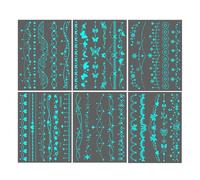 Glow Star Stickers - 6-Pack Waterproof Luminous Decals for Skin | Festival Face Decor for Parties, Pool Events, Cosplay Night Fun, Wedding Accessories, Beach Sports, Kids Carnival Body Art Supplies