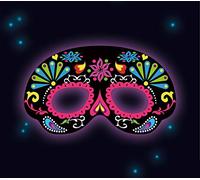 amscan 9902347 - Glow Up Black Ornamental Mask Trick or Treat and Party Favours - 19cm