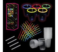 Glow Stick Party Cup Set - 20 Plastic Cups with Glow Sticks (450ml / 16oz) - Glow-in-the-Dark Disposable Cups, Perfect for Parties, Birthdays, Christmas, Halloween, NYE, Weddings, and Celebrations
