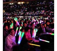 Glow Sticks Light Up Party Concert Reusable Vocal Foam Flashings Novelty Toy for Events (White, One Size)