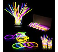 Glow Sticks Party Pack 1000 PCS - Ultra Bright 8 Inch Glow in Dark Neon Sticks with Connectors - Glow Bracelets, Necklaces - Party Supplies for Halloween, Birthdays, Festivals, Weddings & Raves