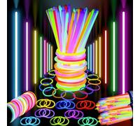 100 Glowsticks in Mixed Colors & 100 Bracelet Connectors