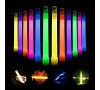 Glow Sticks Party Packs of 25 (mixed Colors) 6 Inches Long with Lanyard, Glow in the Dark Glowsticks for Adults, Children, Camping, Wedding, Night Parties