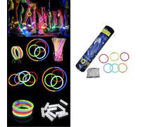 Glow Sticks with Connectors Party Packs for Children and Adults Camping Essentials Neon Festival Accessories for Birthday Wedding Games and Decorations Light Up Glow in the Dark (Enhanced)