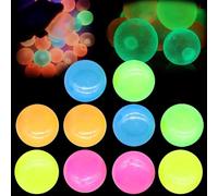 Glow Sticky Balls - 10Pcs Glows In the Dark Glorbs Balls, Sticky Balls Glow Sticky Balls to Ceiling, Elastic Squishy Glow Sticky Balls, Colorful Fidget Toys for Stress and Anxiety (Colors, 6cm)
