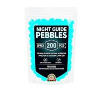 Glow Stones for Outdoors 200 Pieces Decorative Stepping Rocks Gravel | Glowing Pebbles Landscaping Stones for Outdoor Landscape Backyard Patio Pathway Aquarium Fish Tank (Blue)