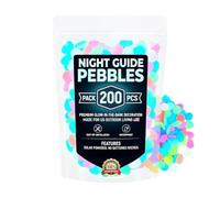 Glow Stones for Outdoors 200 Pieces Decorative Stepping Rocks Gravel | Glowing Pebbles Landscaping Stones for Outdoor Landscape Backyard Patio Pathway Aquarium Fish Tank (Colorful)