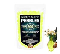Glow Stones for Outdoors 200 Pieces Decorative Stepping Rocks Gravel | Glowing Pebbles Landscaping Stones for Outdoor Landscape Backyard Patio Pathway Aquarium Fish Tank (Yellow)