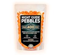 Glow Stones for Outdoors, 400-pieces Solar-Powered Decorative Colorful Artificial Pebbles, Glowing Rocks for Garden Outdoor, for Pond Landscape Yard Walkway Patio Outside Fish Tank Aquarium