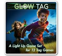 Glow Tag - The Classic Game Now Glows! | 2-12 Players | 10 Game Options: Flashlight Tag, Freeze Tag, Zombie Tag + More | Glow in The Dark Outdoor Toys | Outdoor Games for Kids | by Starlux Games