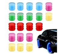 Glow Tire Valve Caps | Wheel Glow in The Dark Valve Covers | Bicycle Waterproof Stem Cover,for Automotive Motorcycle Offroad Racing Urban Commuting Mountain
