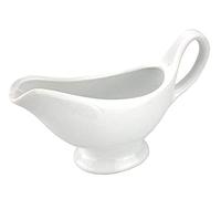 Glow Traditional Gravy Boat - Elegant White 150ml Ceramic Serving Jug for Cream Custard Sauces - Perfect for Dining Table Restaurant Café Christmas Wedding Roast Dinners - Dishwasher Microwave Safe