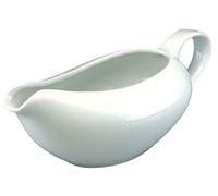 Glow Traditional Gravy Boat - Elegant White 500ml Ceramic Serving Jug for Cream Custard Sauces - Perfect for Dining Table Restaurant Café Christmas Wedding Roast Dinners - Dishwasher Microwave Safe