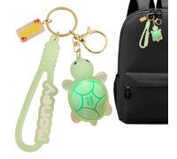 Glow Turtle Keychain - 5cm Marine Animal Pendant, Little Charm Keyring | Backpack Purses Bags Decoration Fun Gift Accessories for Kids Teens Women Party Souvenir Collectible