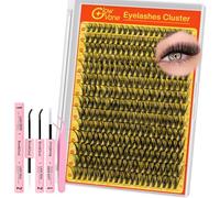 Glow Vane Cluster Lashes, D Curl Eyelash Extension Set, Lash Cluster with Eyelash Glue and Sealer and Tweezers, Reusable Individual Eyelashes, Beginners Can Get Started Without Any Problems (40D)
