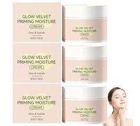 Glow Velvet Priming Moisture Cream - Pore Blurring and Makeup Gripping Primer | Hydrating Korean Skin Care Face Primer for All Skin Types | Velvety Finish, All-Day Makeup Lock (3 Pieces)