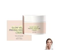 Glow Velvet Priming Moisture Cream, Pore Blurring and Makeup Gripping Primer, Moisturizer and Primer in One for Smooth Texture, Hydrate and Lock Makeup All Day for All Skin Types, 50g (1PC)