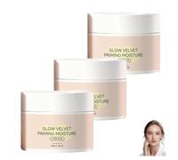 Glow Velvet Priming Moisture Cream, Pore Blurring and Makeup Gripping Primer, Moisturizer and Primer in One for Smooth Texture, Hydrate and Lock Makeup All Day for All Skin Types, 50g (3PCS)