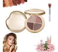 Glow Wardrobe Eye & Cheek Palette, 4-Color Glow Wardrobe Eye and Cheek Palettes, Gloww Gallery Highlighting Eyee & Cheekk Palette for Shading, Defining the Face, Face Highlighters & Luminisers (#01)