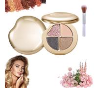 Glow Wardrobe Eye & Cheek Palette, 4-Color Glow Wardrobe Eye and Cheek Palettes, Gloww Gallery Highlighting Eyee & Cheekk Palette for Shading, Defining the Face, Face Highlighters & Luminisers (#03)