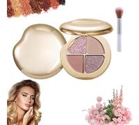 Glow Wardrobe Eye & Cheek Palette, 4-Color Glow Wardrobe Eye and Cheek Palettes, Gloww Gallery Highlighting Eyee & Cheekk Palette for Shading, Defining the Face, Face Highlighters & Luminisers (#05)