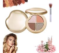 Glow Wardrobe Eye & Cheek Palette, 4-Color Glow Wardrobe Eye and Cheek Palettes, Gloww Gallery Highlighting Eyee & Cheekk Palette for Shading, Defining the Face, Face Highlighters & Luminisers (#02)