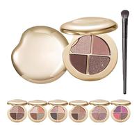 Glow Wardrobe Highlighting Eye & Cheek Palette, Eyeshadow and Highlighter Makeup, 4-Color Metallic Highlighting Eye & Cheek Palette, 4-in-1 Starry Sky Eyeshadow, All-Day Wear (#01)