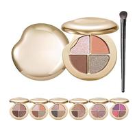 Glow Wardrobe Highlighting Eye & Cheek Palette, Eyeshadow and Highlighter Makeup, 4-Color Metallic Highlighting Eye & Cheek Palette, 4-in-1 Starry Sky Eyeshadow, All-Day Wear (#02)