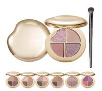 Glow Wardrobe Highlighting Eye & Cheek Palette, Eyeshadow and Highlighter Makeup, 4-Color Metallic Highlighting Eye & Cheek Palette, 4-in-1 Starry Sky Eyeshadow, All-Day Wear (#05)