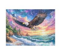 Glow Wave Flying Eagle 500 Piece Jigsaw Puzzle Pack Teens Beginners Cognitive Development Puzzle Fans Group Play Anniversary Thick Cardboard 500 PCS