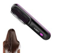 Glow Wave Heated Brush for Short Hair, 3 Heat Settings & LED Screen&USB Rechargeable, Lightweight Portable(Purple)
