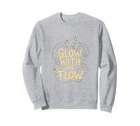 Glow With The Flow Firefly Whimsical Design Sweatshirt, Adult Unisex, Heather Grey, X-Large