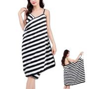 Glow Wrap Towel With Straps, Chic Cache Glow Wrap Towel,Womens Sling Bath, Sexy Open Back, Softness & Ultra-Absorbent (Black-White,Small (80-130 lbs))