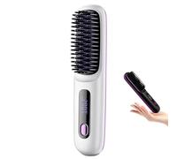 Glowcept Hair Styler for Short Hair, 2025 New Glow Wave Heated Brush for Short Hairs, Go Brush Pro Cordless HairStraightener Brushs, Rechargeable 3 Heat Settings & LED Screen (White)