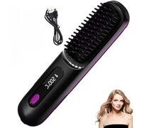 Glowcept Hair Styler for Short Hair, 3 Heat Settings & LED Screen&USB Rechargeable, Glow Wave Heated Brush for Short Hair, Anti Scald Desig Glowcept Cordless Hair Styler for Hairs Styling Travel (A)