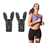 Glowcharm 2PCS Breathing Lung Trainer, Handheld Lung Exerciser with Adjustable Airflow for Deep Breathing Practice and Lung Capacity Training (Black)