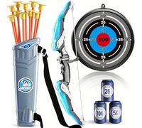 Glowcharm Kids Bow and Arrow Set - Light-Up Archery Set with Quiver, Safe Suction Arrows & Target Board, Perfect Indoor Outdoor Gift for Children Aged 4-12