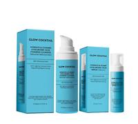 GlowCocktail London Women's Hydrate & Cleanse Hyaluronic Acid Foaming Cleanser 200Ml + Hydrate & Plump Hyaluronic Acid Serum 30Ml in Blue