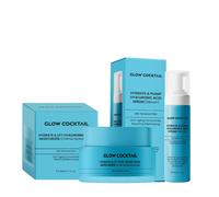 GlowCocktail London Women's Hydrate & Lift Hyaluronic Acid Moisturizer 50Ml + Hydrate & Plump Hyaluronic Acid Serum 30Ml in Blue