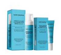GlowCocktail London Women's Hydrate & Plump Hyaluronic Acid Serum 30Ml + Hydrate & Brighten Hyaluronic Acid Eye Cream 15Ml in Blue