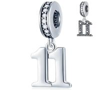 GLOWDAS 10 to 25 28 30 31 33 35 36 40 45 50 55 60 65 70 75 80 Birthday Charms, fits European Anniversary Bracelet/Necklace, 925 Sterling Silver Number Pendant Beads, Gifts for Lover/Family/Friends