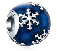 GLOWDAS 2026 Winter Snowflake with Blue Enamel Charm fit Pandora Bracelet