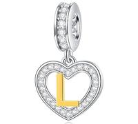 GLOWDAS Letter L Initial Charms Pendant - fit Pandora Leather Bracelet