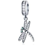 GLOWDAS Sparkling Dragonfly Pendant Charms - fit Pandora Insect Bracelet