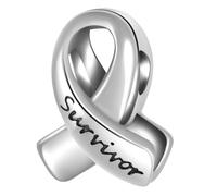 GLOWDAS Survivor Ribbon Charm fit Pandora Breast Cancer Awareness Bracelets