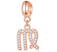 GLOWDAS Virgo Zodiac Sign Dangle Charms With CZ - fits Pandora Snake Chain
