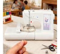 Glowdora Diy Sewing & Embroidery Machine, 7 Inch Lcd Touchscreen, 158 Built-In Patterns & 210 Fonts, 2 Hoop Sizes(100x100mm/100x235mm), Led Light, Beginner Friendly Sewing Machine For Crafts