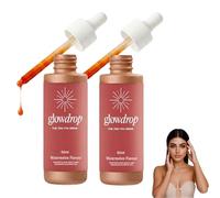 GlowDrops Tanning Drops to Drink - Self Tanning Drops, Glow Drops Tanning Drops for Face & Body, No Sun Damage, Drinkable Tan Drops for Natural Looking Glow, 50ml (2 Bottle)