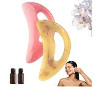 Glowflow Body Gua Sha, Body Scraper, Large Resin GuaSha Cellulite Massage Tool for Legs, Back, Shoulders, Glutes (Yellow+Pink)